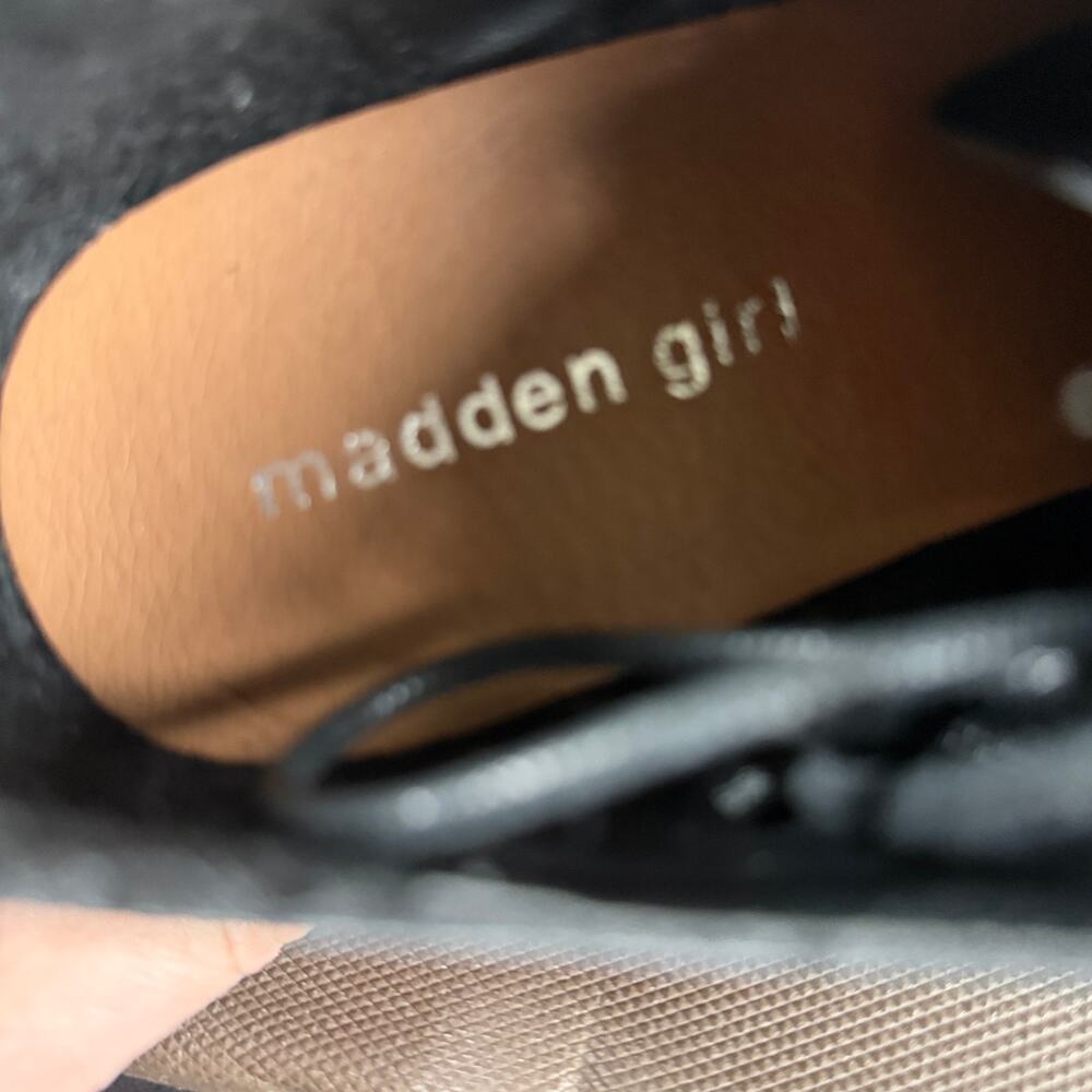 Madden Girl Hicks Lace Up Oxford Shoes Black Man Made Edgy Womens Size 10 - Picture 9 of 10